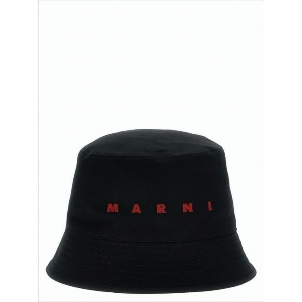 Marni Bucket Hat With Bold Red Embroidery - NWT